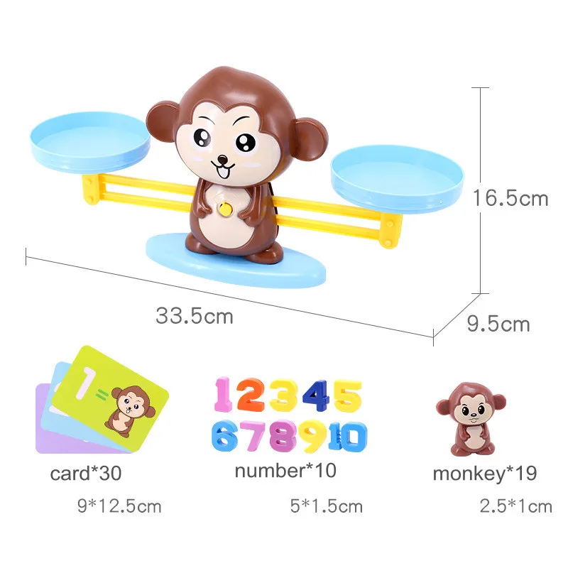 

Montessori Children's Puzzle Toy Competition Balance Learning Animal Cute Monkey Digital Mathematics Learning Toys