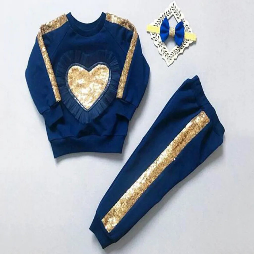 2 шт. Детский свитшот с оборками и сердечками | Мать ребенок