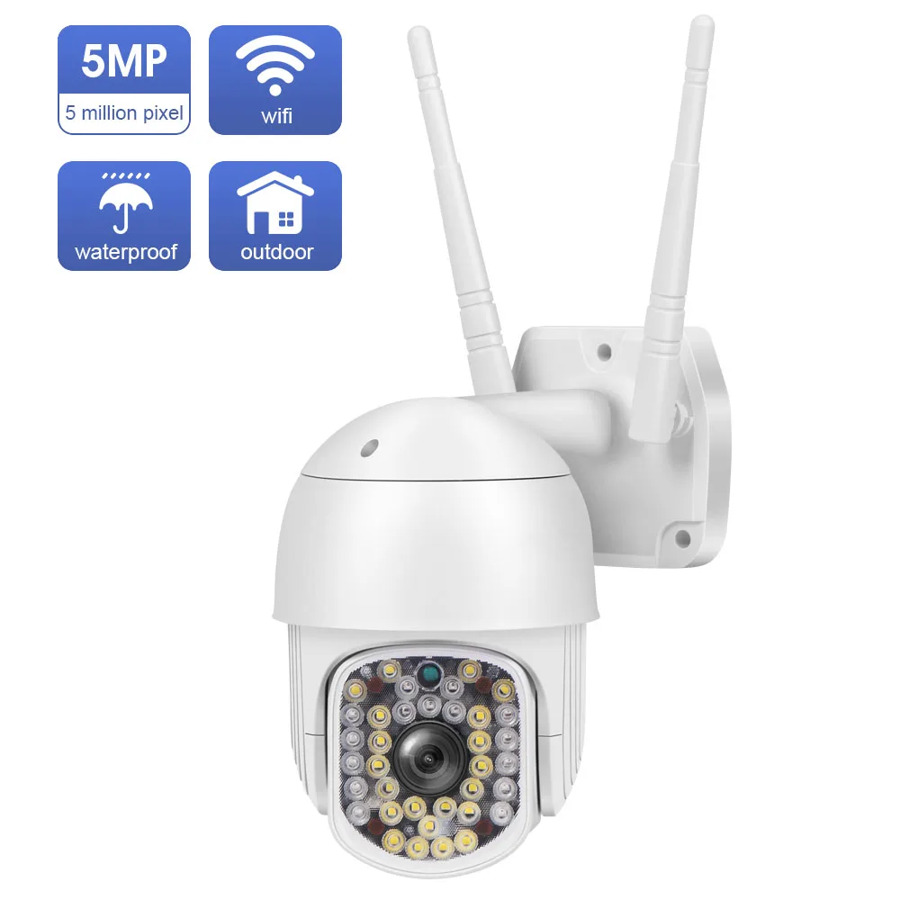 

IP-камера наружная беспроводная с 4-кратным увеличением, 5 МП, PTZ, Wi-Fi, 1080P
