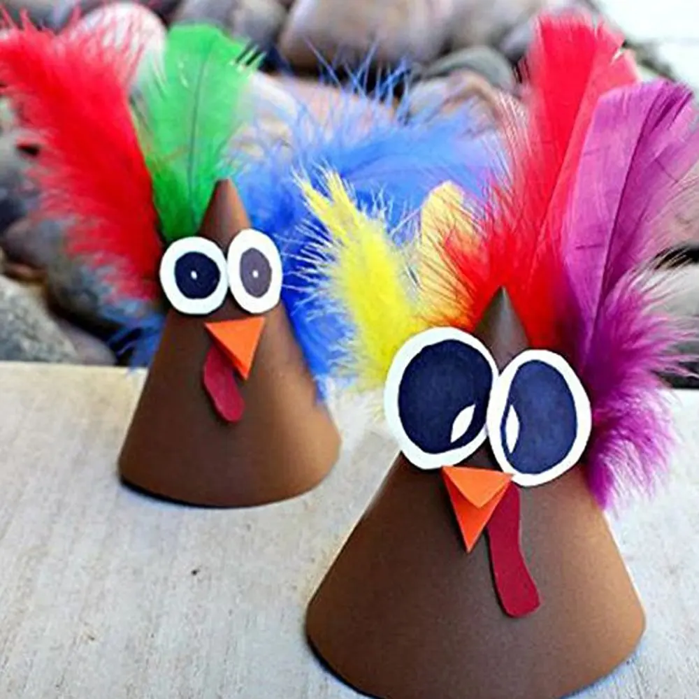 100 шт./упак. Макаруны DIY красочные перья Подарочная коробка наполненная свадебные