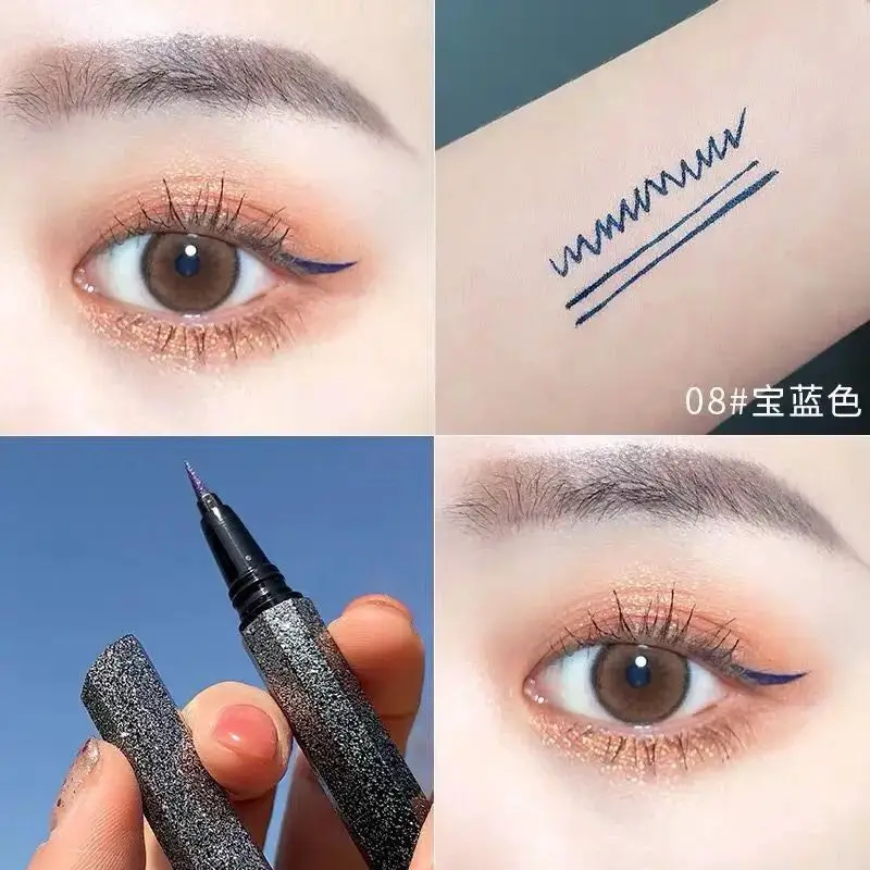 Цветная Матовая жидкая Корейская подводка для глаз синяя зеленая желтая красная