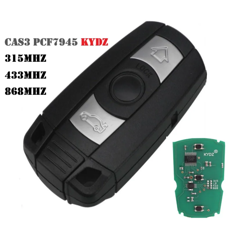 

3-кнопочный дистанционный Автомобильный ключ для BMW 1/3/5/7 серии X5 X6 Z4 CAS3 CAS3 KR55WK49123 PCF7945Chip 868 МГц 315 МГц 433 МГц