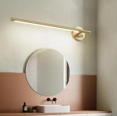 

Creative personality bedroom bedside bathroom mirror headlights American country model room art all copper wall lamp