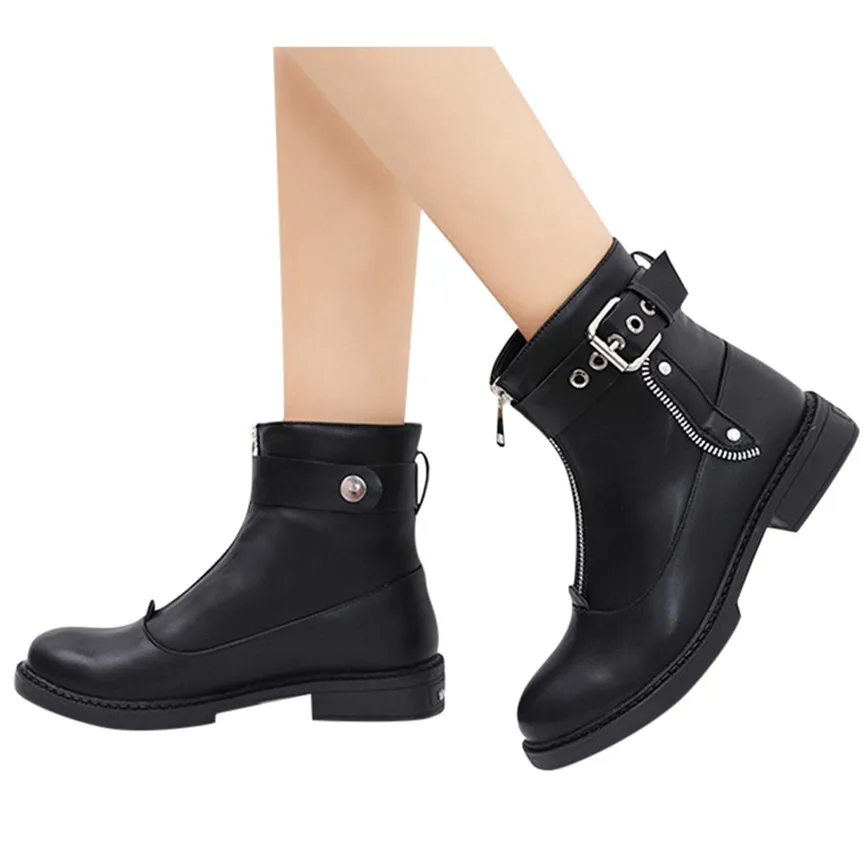Женские ботинки martin в байкерском стиле на молнии сбоку ботильоны квадратном