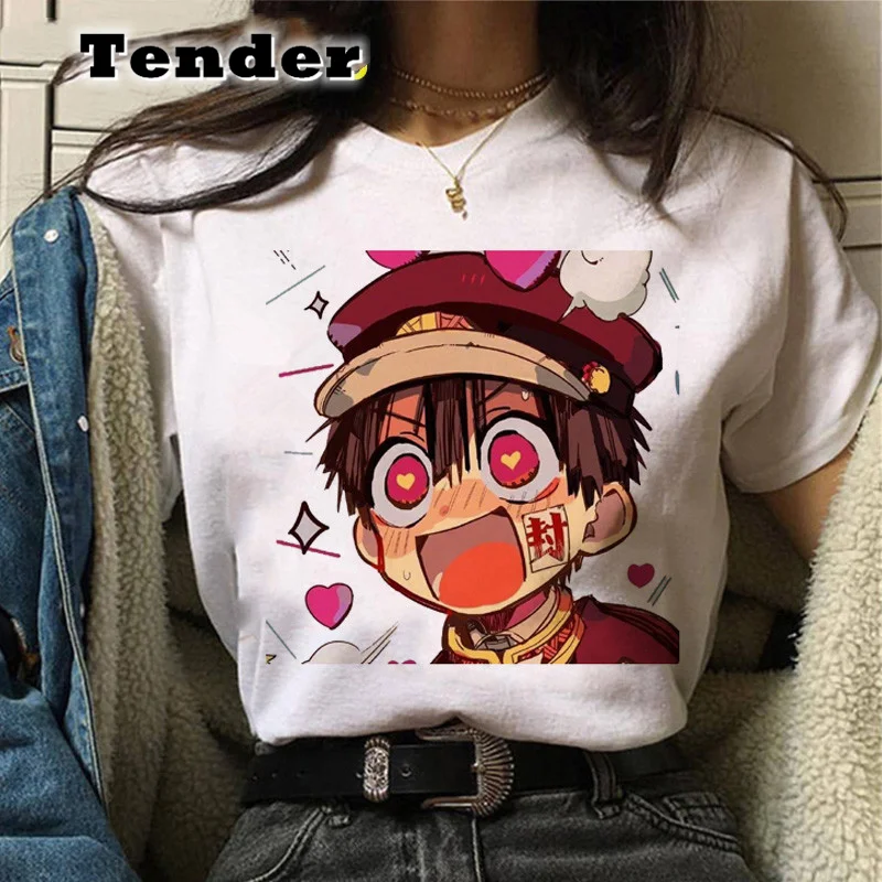 Japanese Anime Hanako Kun Women's T Shirt Short Sleeve Toilet Bound Cartoon TShirt Harajuku Summer T-shirt Female goth