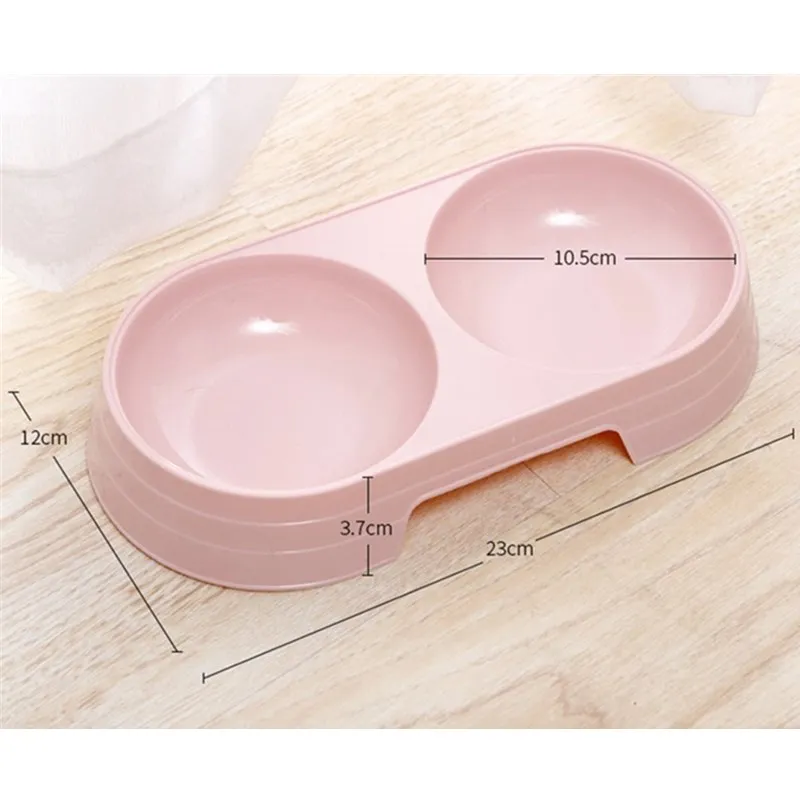 

Color Cat Bowl Multi-Color Plastic Pet Double Bowl Creative Easy Cleaning Pet Food Dog Feed Water And Pet Feeding Cat Supplies