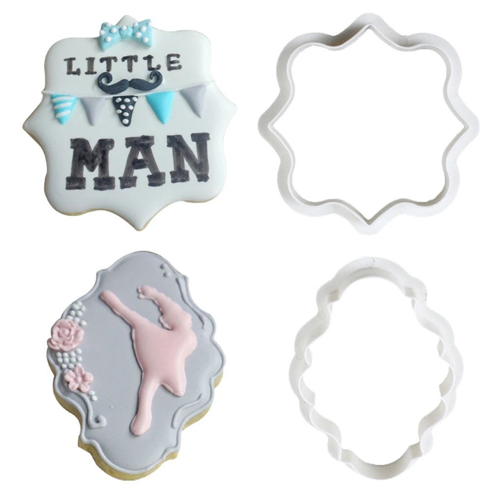 

4Pcs Biscuit Molds Plastic Flowers Shape Cookies Fondant Cake Moulds DIY Decorations Kitchen Baking Tool