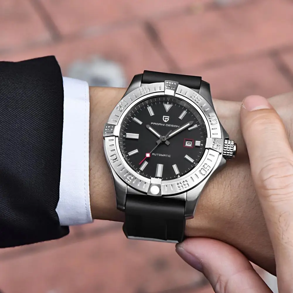 Оригинальные брендовые светящиеся механические часы Pagani автоматические мужские