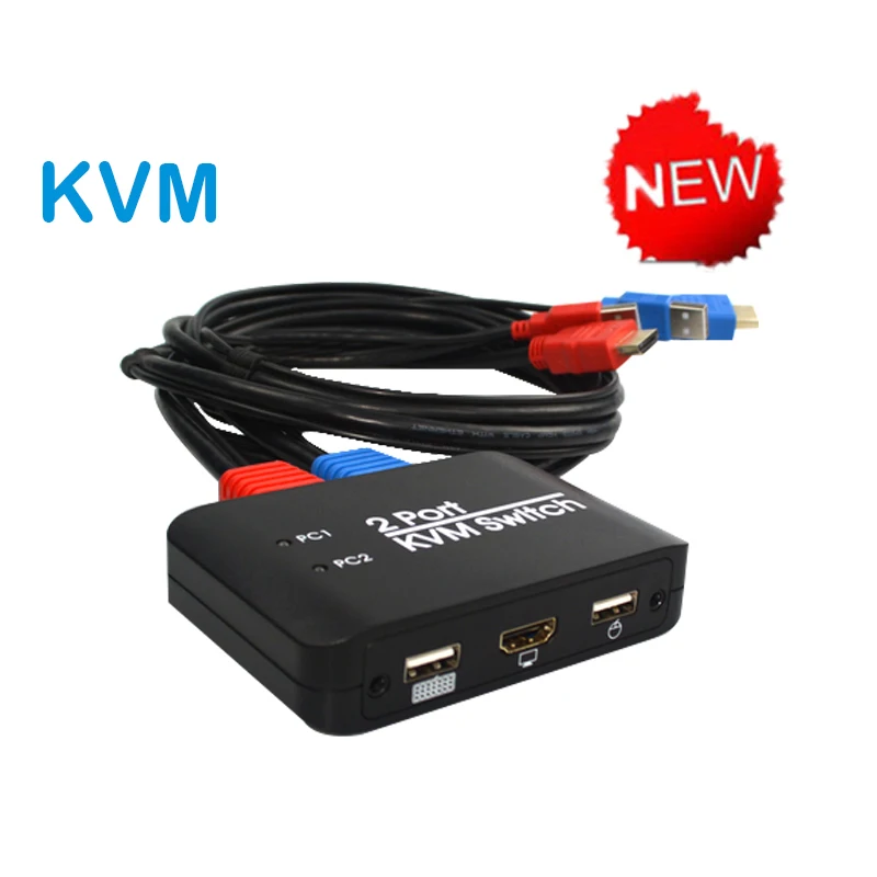 HDMI-совместимый KVM-переключатель 2 порта 4K USB-переключатель клавиатура мышь
