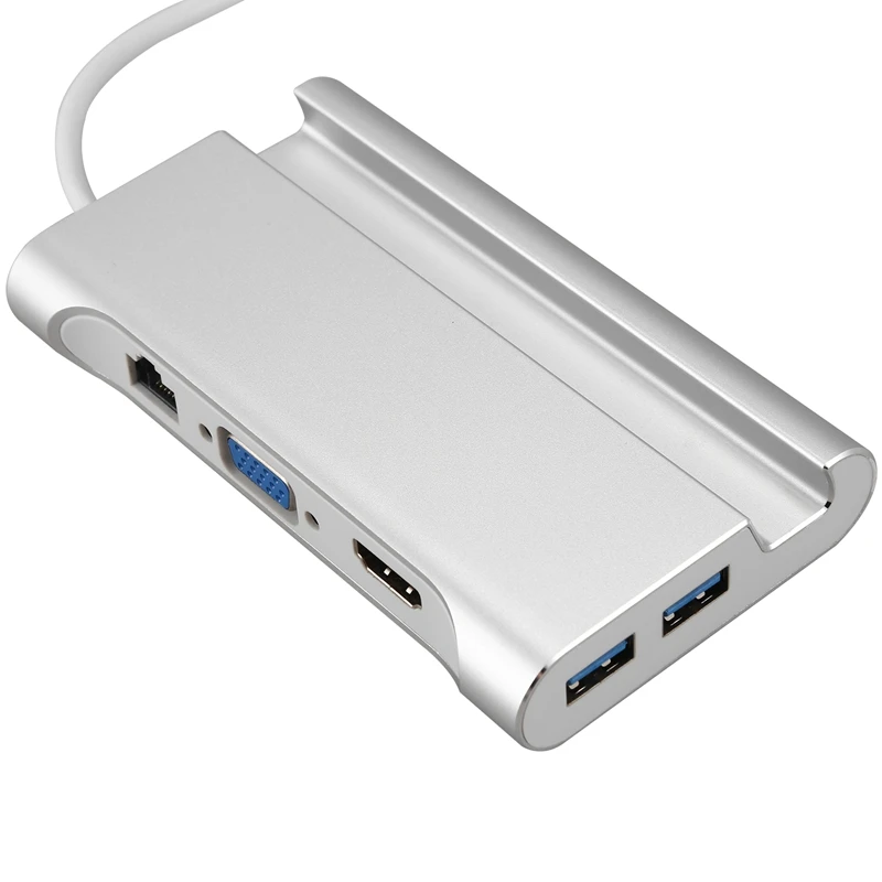 Адаптер-конвертер с разъемом Type-C Thunderbolt 3 to Lan HDMI USB3.0 VGA для зарядки Samsung S8 Huawei P20 Mate 10