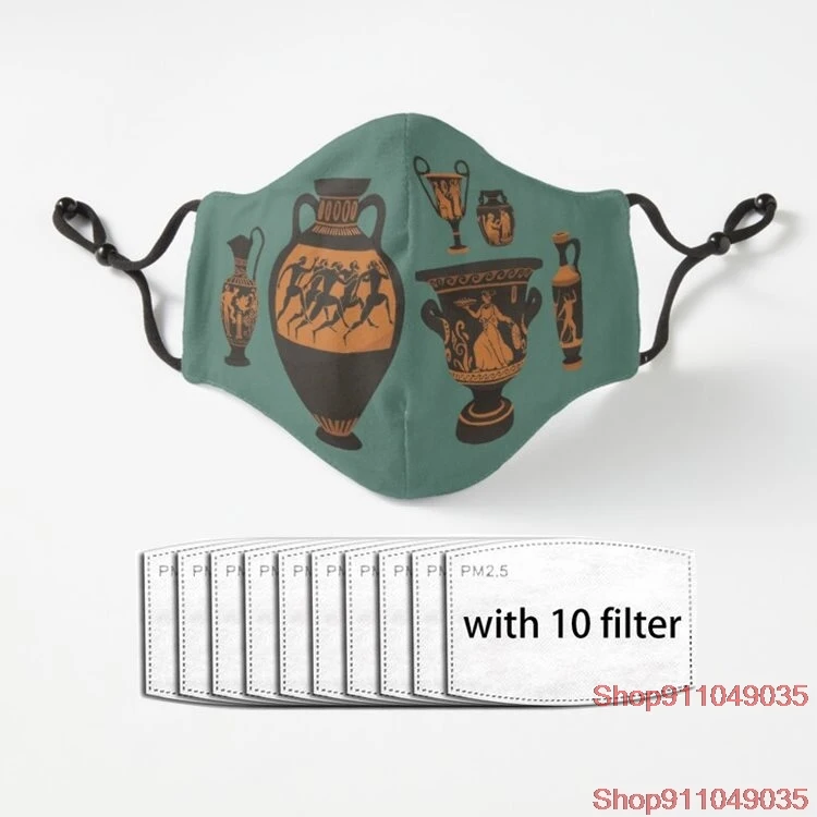 

Древнегреческих гончарные изделия Многоразовые Дышащие смываемая маска с фильтрами ткань взрослый рот, моющееся покрытие, многоразовые, м...