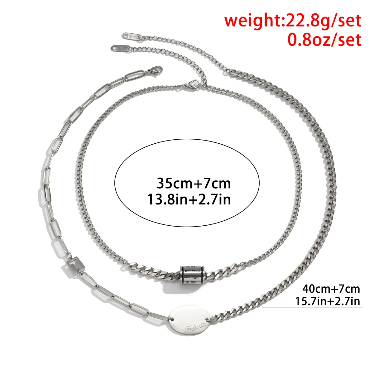 

2021 Trend Punk Stainless Steel Silver Color Multi Layer Chain Choker Necklace For Women Men Hiphop Fashion Geometric Jewelry