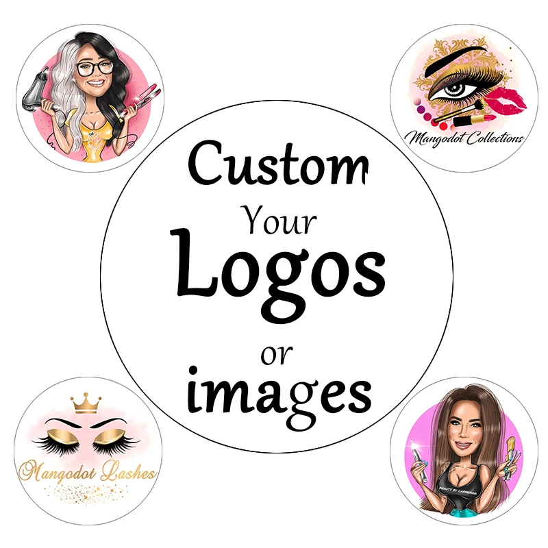 100 шт прозрачные наклейки с логотипом на заказ ресницы этикеток прозрачный серо