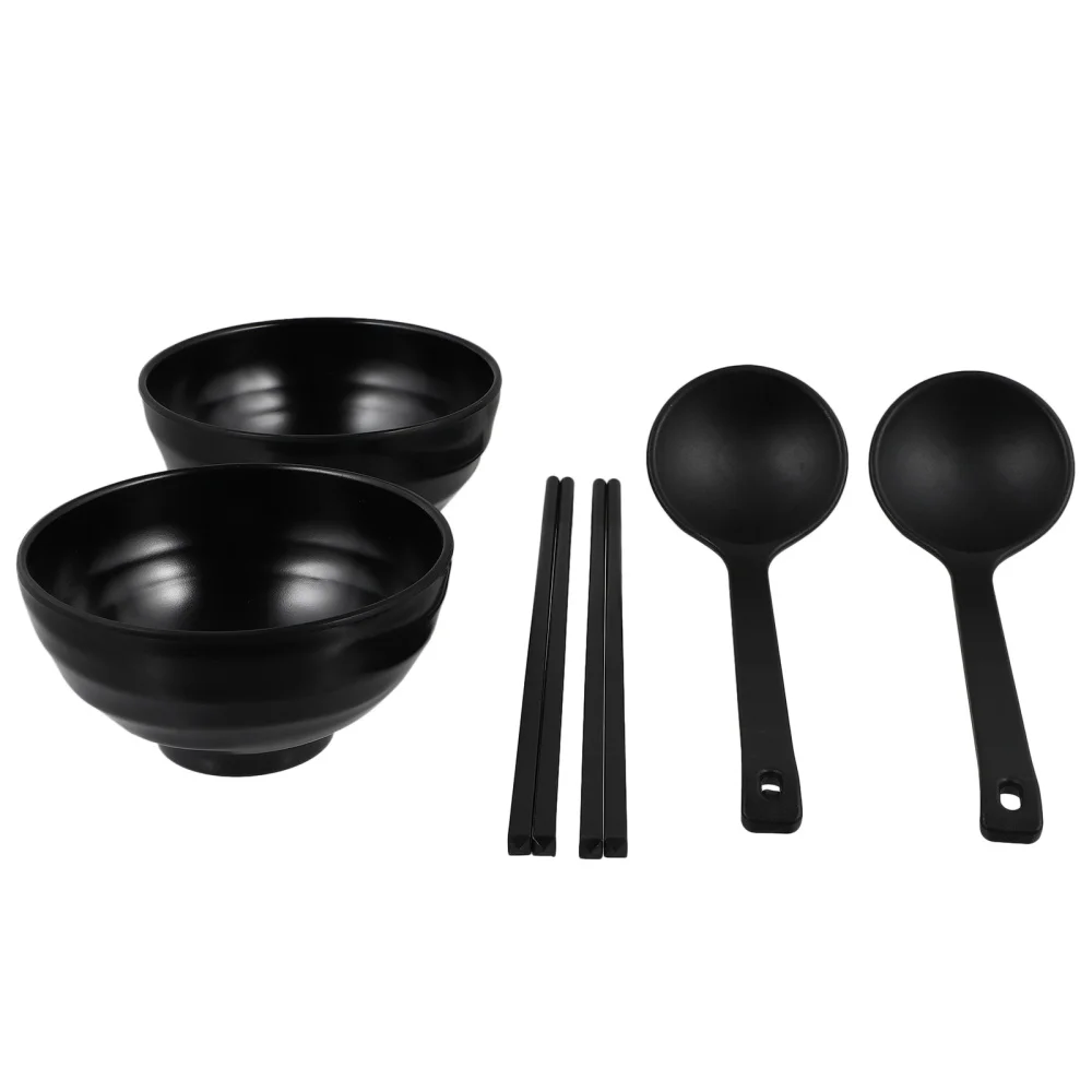 

Durable Melamine Noodle Soup Ramen Bowl for Home Restaurant Hotel (Black)