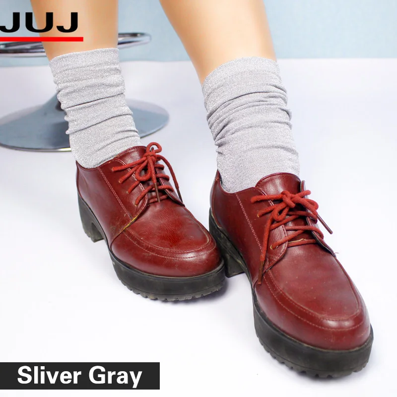 Новинка 2021 шикарные женские блестящие носки золотистые и Серебристые короткие