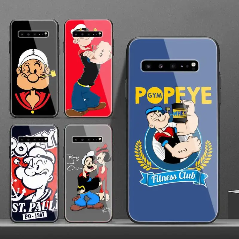 

0 Silicona, Dibujos Animados, Popeye, Sailor Phone Case Tempered Glass For Samsung S6 7 8 9 10 20 Plus Ultra Note8 9 10 10pro