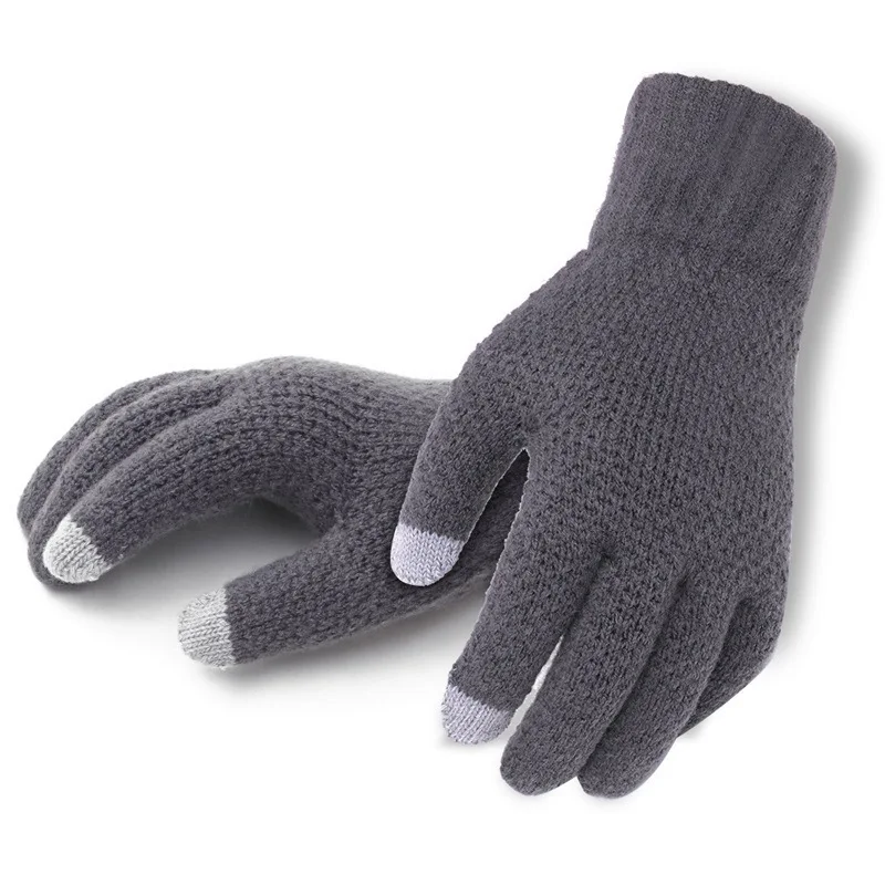 Зимние мужские вязаные перчатки, осенние высококачественные мужские варежки для сенсорного экрана, плотные теплые шерстяные кашемировые о...