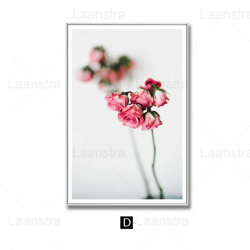 

Fresh Flower Poster and Print Art Romantic Wall Decoration Home Living Room Flower Shop Decoration Carnation Rose Wall Picture