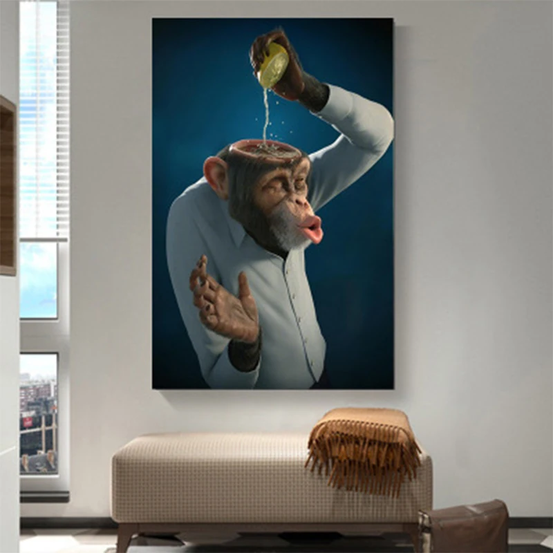 Creative Orangutan Baboon Monkey Animal Decorative Painting Living Room Corridor wall pictures for living room canvas painting | Дом и сад