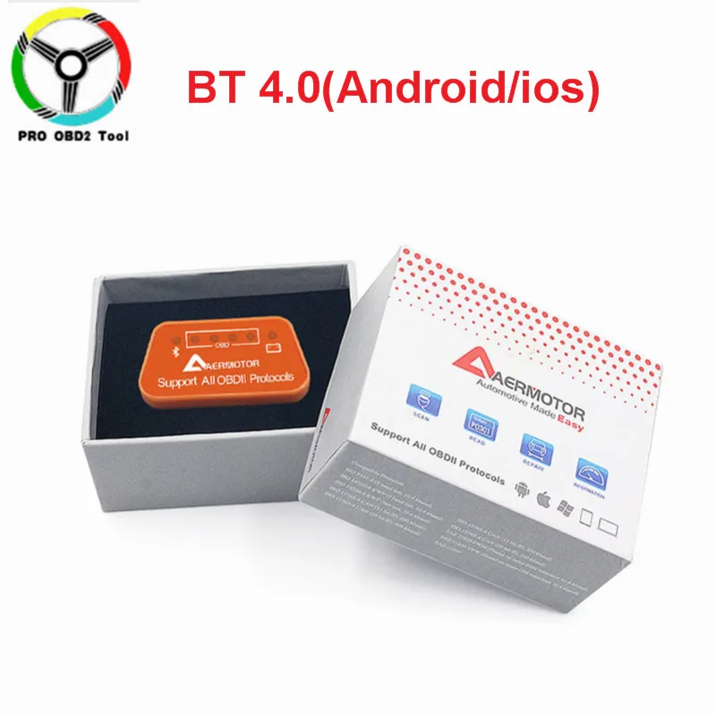 Красный Супер Мини ELM327 V1.5 Bluetooth 4,0 OBD2 сканер считыватель кодов ELM 327 1,5 OBDII диагностический инструмент для IOS/Android/PC - Цвет: Красный