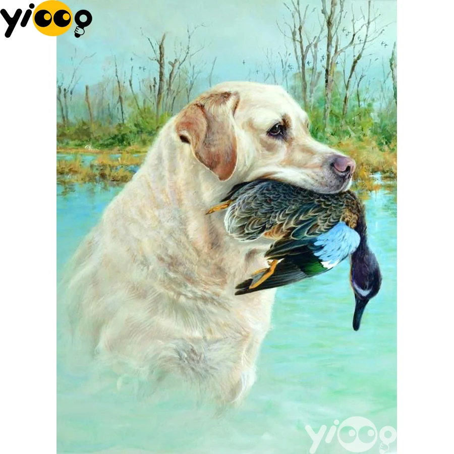 

Алмазная живопись с квадратными/круглыми стразами, вышивка крестиком, вышивка собака, охота, стразы, мозаика, домашний декор, подарок AX2855