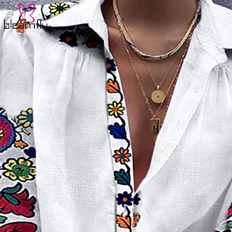 2019 Осенняя женская элегантная рубашка для отдыха с v образным вырезом Женский