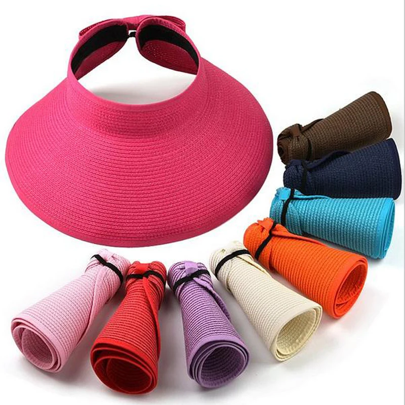 

2021 New Fashion Summer Anti-UV Sun Hat Ladies Sun Hat Portable Foldable Beach Hat With Multi-Color Women's Hat Beach Equipment