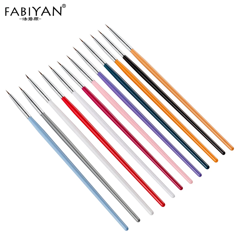 12 шт. цветных кистей для ногтей + 5 2-сторонних точек рисования ручка дизайна лака |