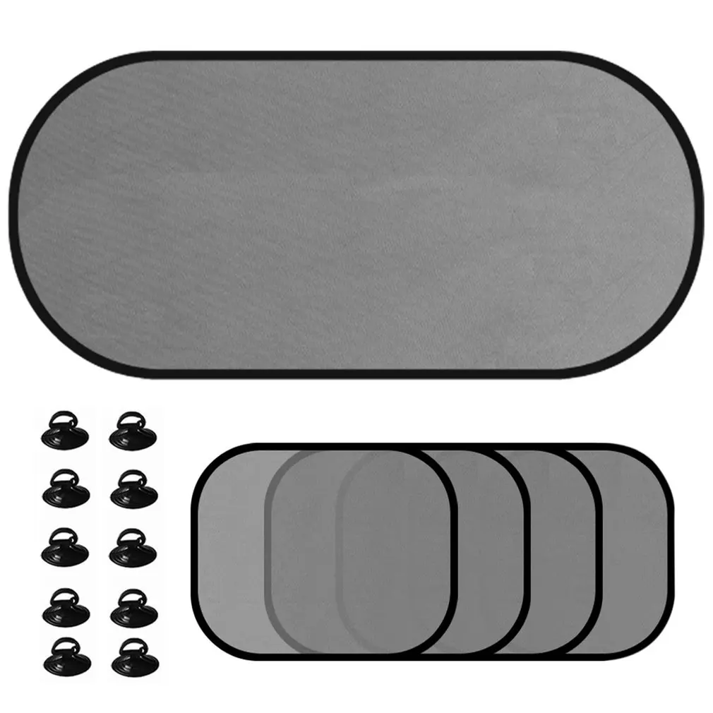 

5pcs Car Window Sunshade Mesh Auto Sun Visor Curtain With Suction Cup Front Rear Side Curtain Car Styling Covers Sunshade
