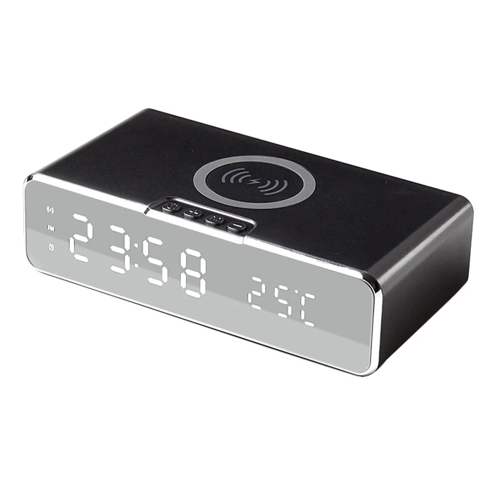 

1 Set Wireless Charger Phone Holder Desktop Earphone Phone Charger Alarm Clock
