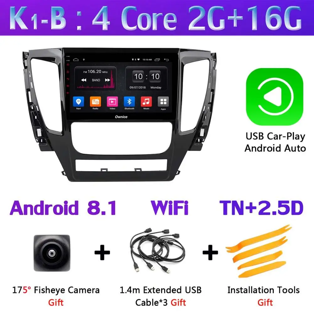 360 ° панорамный Камера Android 9,0 8Core 4G+ 64G DSP CarPlay плеер для Mitsubishi Pajero Montero Sport gps - Цвет: K1-B-CarPlay