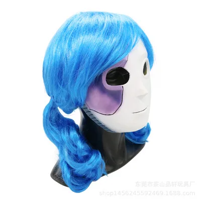 

Game Sally Face Latex Mask Cosplay Costume Prop Accessories SallyFace Blue lady wig Sally wig cosplay mask