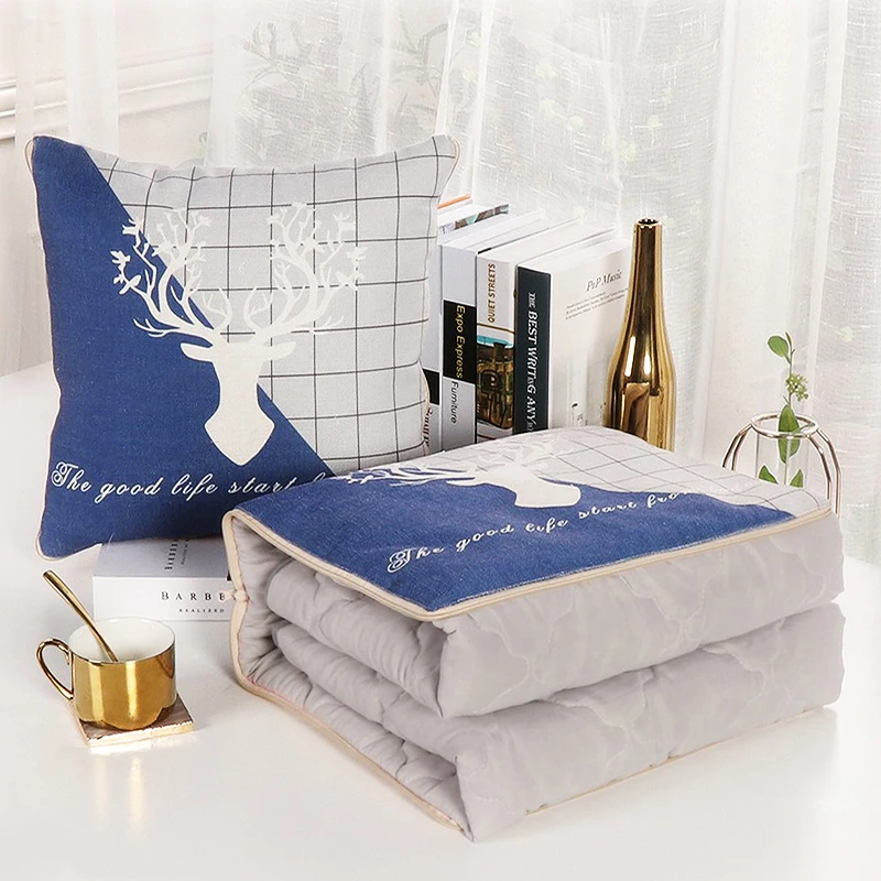 2 в 1 скандинавский мультфильм складное лоскутное одеяло квадратная подушка с