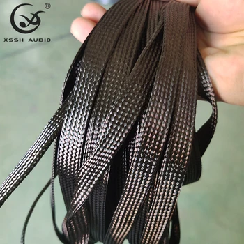 10m/20 meters 10mm 15mm XSSH Tightly Braided Thick Flexible Carbon Fiber Sleeving Shield Wire Cable Sleeve Tube Sheath Sleeves