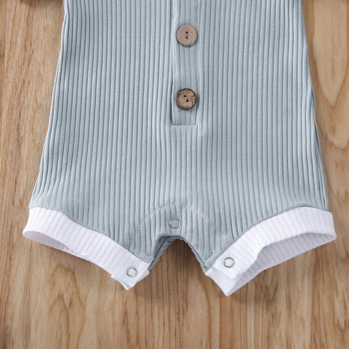 

Summer Clothing Newborn Infant Baby Boys Girls Clothes Ribbed Solid Romper Jumpsuit Short Sleeve Outfit 0-18M