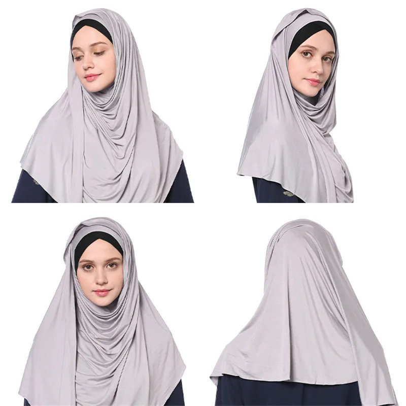 Многоцветный мягкий хлопковый мусульманский платок для головы мгновенный