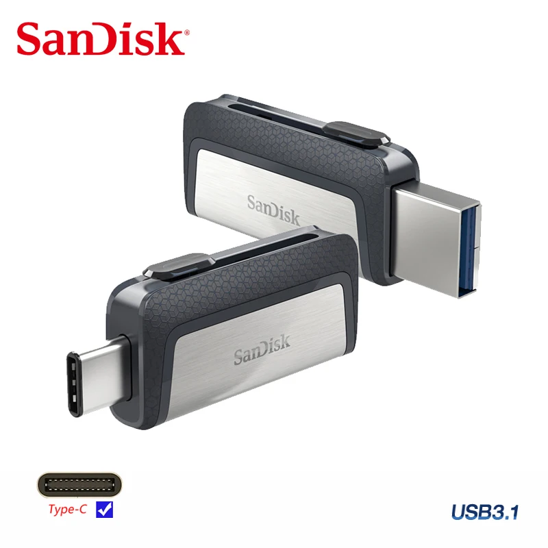 Sandisk SDDDC2 Тип USB C устройство 256 ГБ 128 Гб 64 Dual OTG 32 флэш накопитель флешки памяти типа