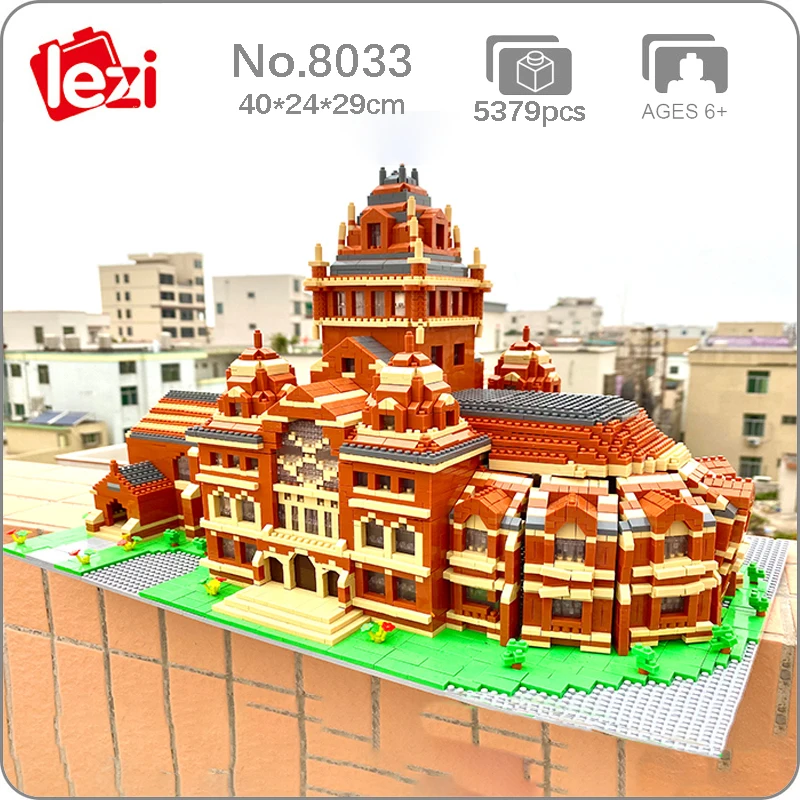

Lezi 8033 World Architecture Harvard University School 3D Model DIY Mini Diamond Blocks Bricks Building Toy for Children no Box
