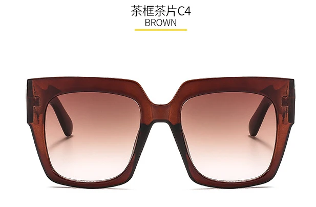 WTYJ017 Brown MIZHO модные белые большие квадратные солнцезащитные очки для женщин винтажные качественные черные градиентные солнцезащитные очки негабаритные женские брендовые дизайнерские - Цвет линз: WTYJ017 Brown
