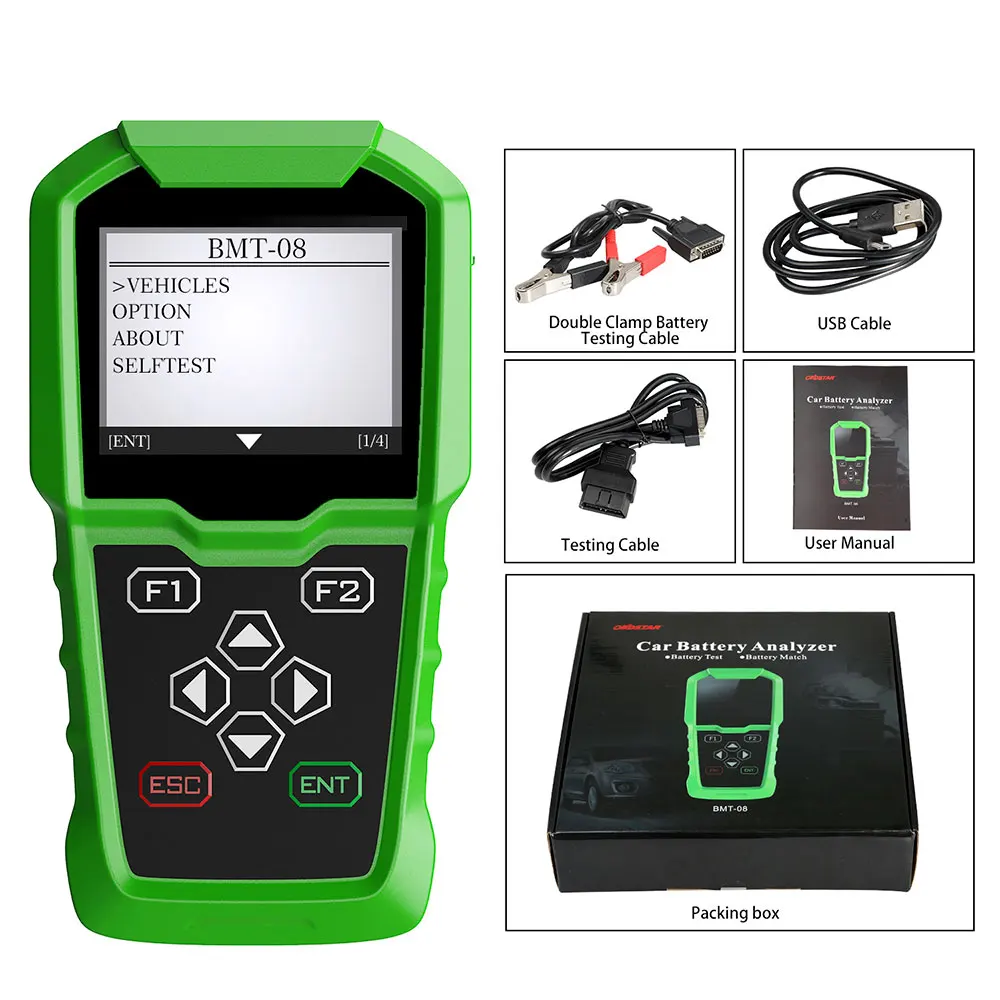 OBDSTAR BMT-08 12V/24V 100-2000 CCA 220AH автомобильной нагрузки Батарея контрольно-измерительный