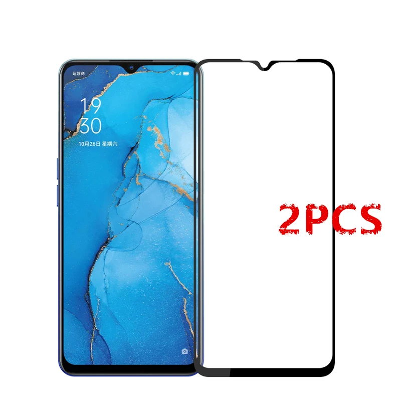 2 uds para OPPO Reno 3 vidrio templado para OPPO Reno 3 pel&iacute;cula pegamento cubierta duro Protector de pantalla vidrio Protector para OPPO Reno 3-0