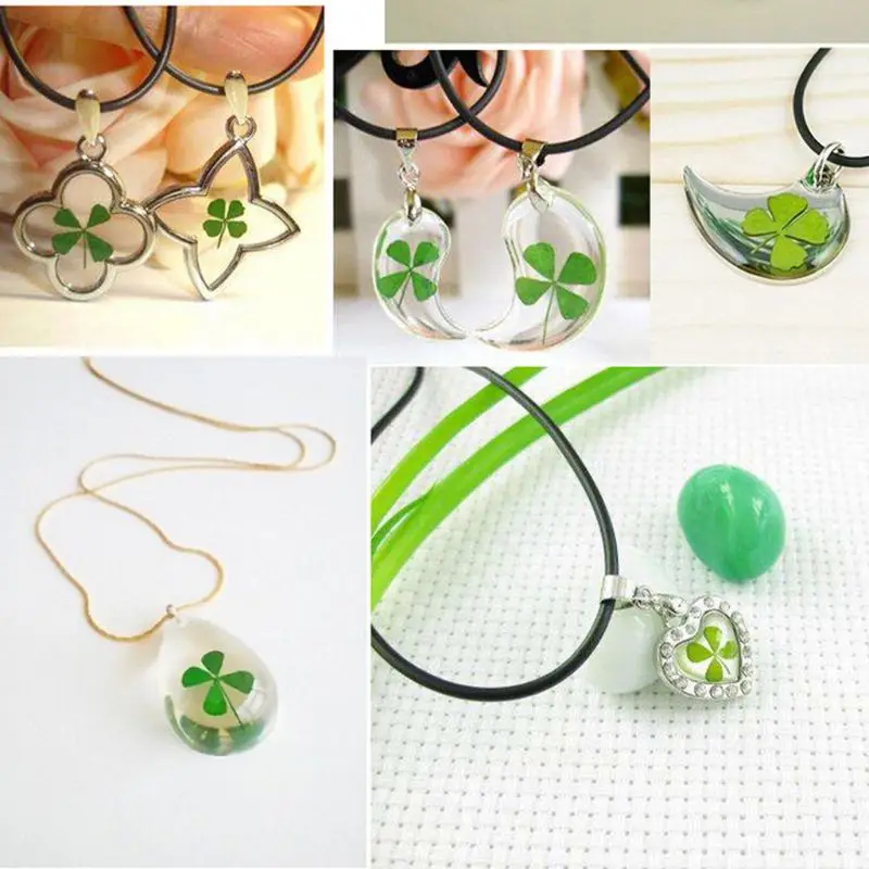 

10Pcs Dried Leaf Clover UV Resin Decor Nail Art Epoxy Mold DIY Filling Jewelry