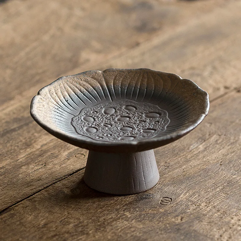 

Ручная работа, керамика в японском стиле, поднос для высушенных фруктов, поднос для фруктов с высокой основой, керамический поднос для чая, а...