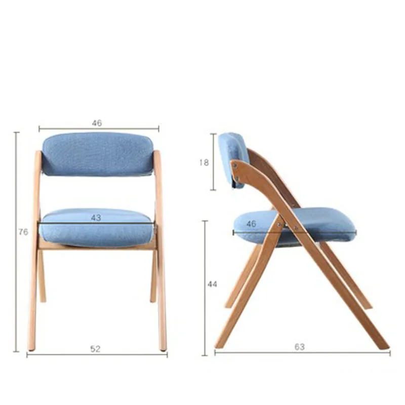 Простой современный домашний складной стул из бука Массив дерева ткань диван для