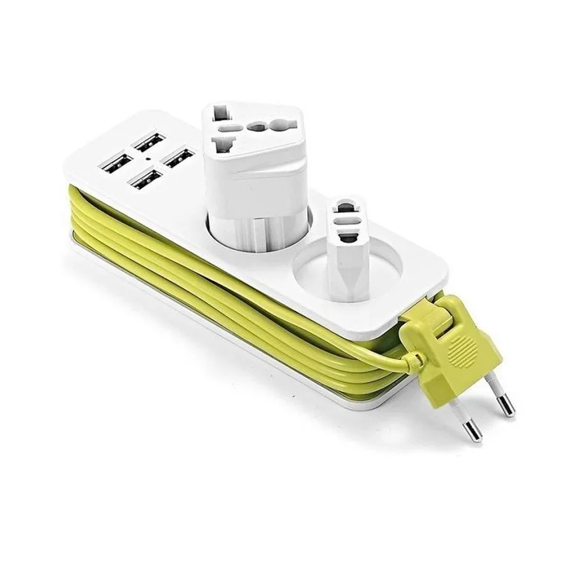 EU Plug Power Strip 4 USB Port Charger Socket 1200W Multiple Portable Travel Adapter for Smartphones Tablets | Обустройство дома