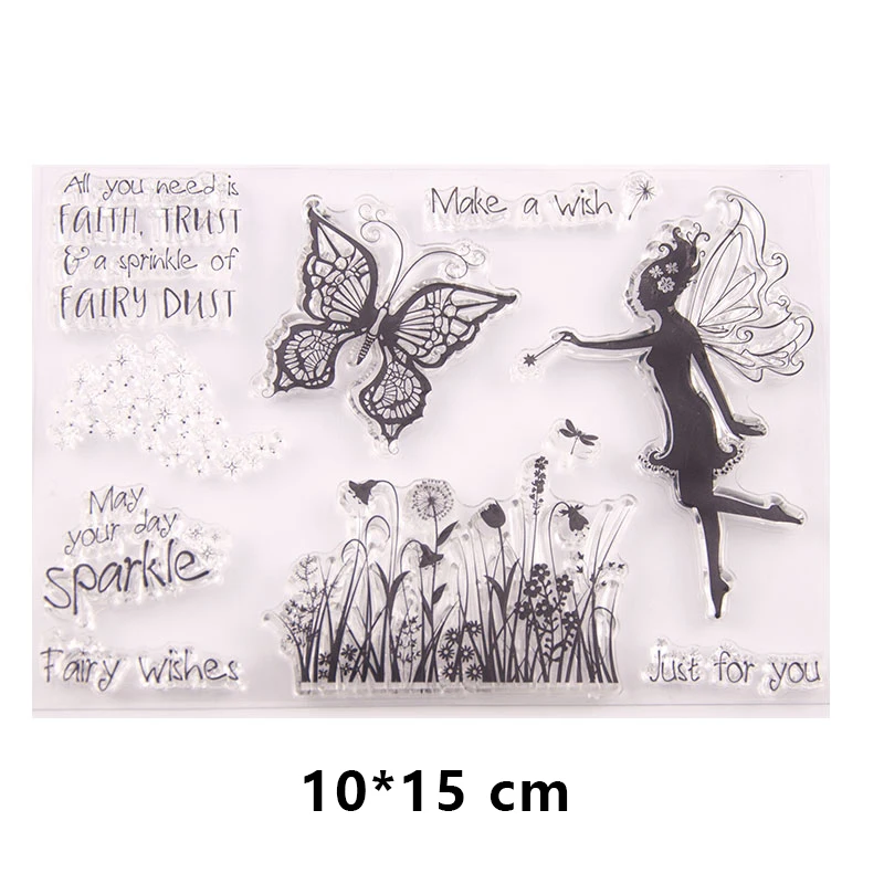 

Fairies Plants Tree Branch Clear Stamps for DIY Scrapbooking Card Fairy Rubber Stamps Making Album Photo Crafts Decor New Stamps