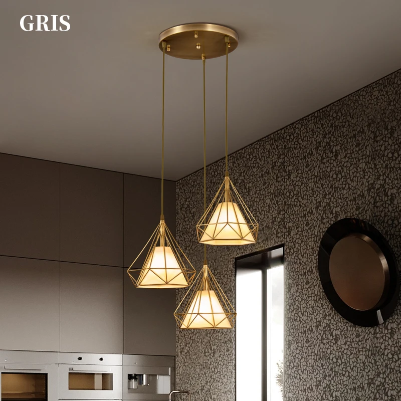 

Retro Geometric Patterns Pendant Light Modern Chandelier Dining Parlor Bedroom Restaurant Living Room Refit Lamp Home Decoration