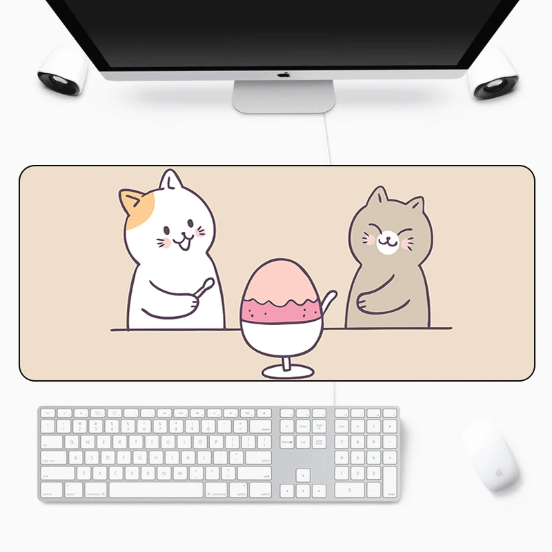 

Funny Cat Gaming Mousepad Cute Big Cartoon Large Mouse Pad Natural Rubber Anti-Slip 70x30cm Computer Speed Smooth Laptop Mat