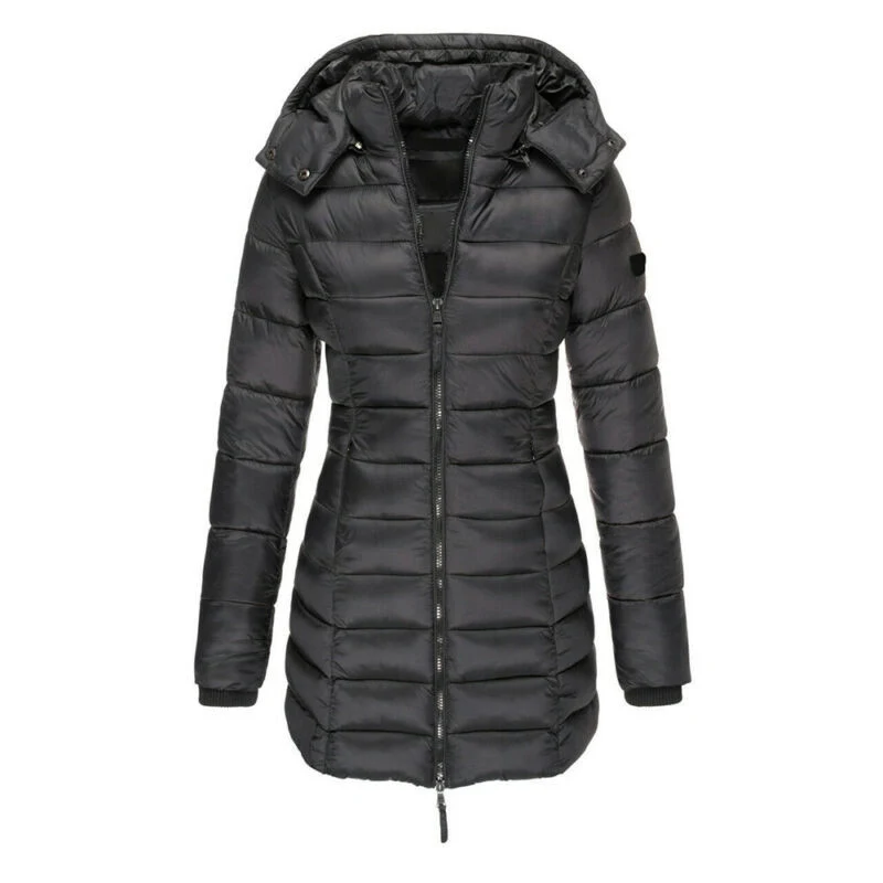 Winter Warm Long Jacket Coat Parka Ladies Hooded Padded Puffer Womens Quilted