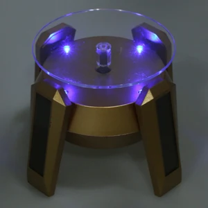 Светодиодный ная Солнечнаяаккумуляторная вращающаяся подставка для ювелирных изделий 360 Dergee